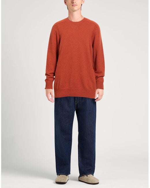 Gran Sasso Red Rust Sweater Virgin Wool for men