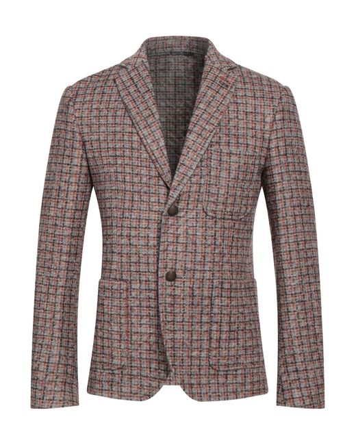 Grey Daniele Alessandrini Brown Suit Jacket for men