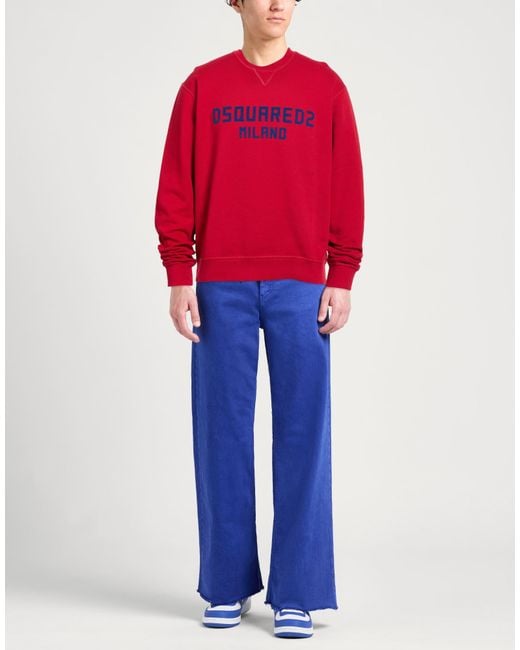 DSquared² Red Sweatshirt Cotton for men