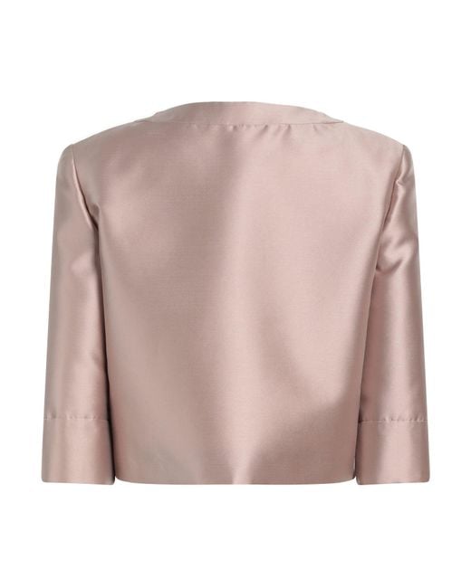 Alberta Ferretti Pink Silk Blend Single-Breasted Jacket