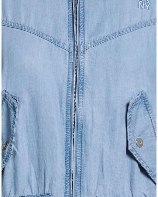 DKNY Blue Denim Outerwear Lyocell