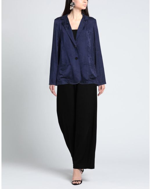 Semicouture Blue Blazer Viscose, Acetate