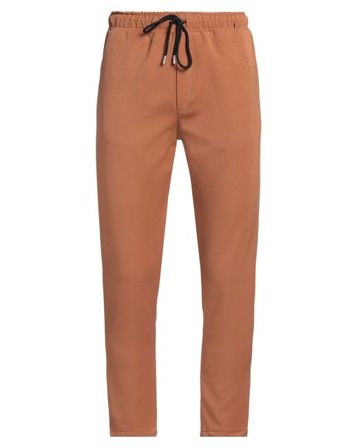 OVER/D Brown Pants Polyester, Viscose, Elastane for men