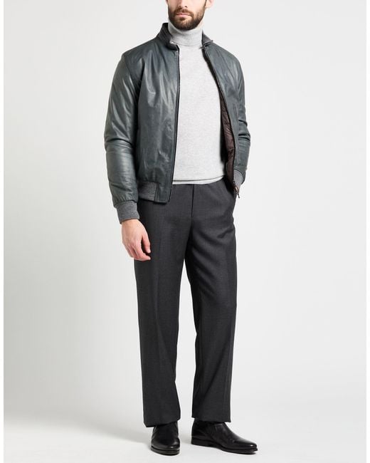 Barba Napoli Gray Jacket Leather for men