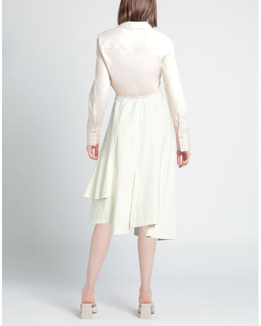 European Culture White Midi Skirt