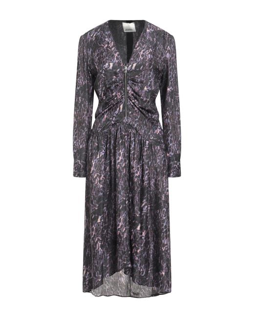 Isabel Marant Gray Midi Dress Viscose, Silk