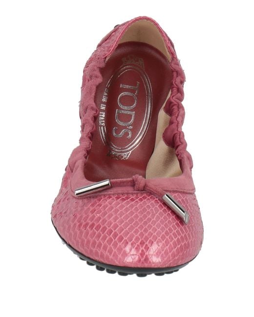 Tod's Pink Ballet Flats Leather