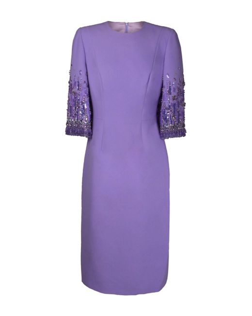 Jenny Packham Purple Midi-Kleid
