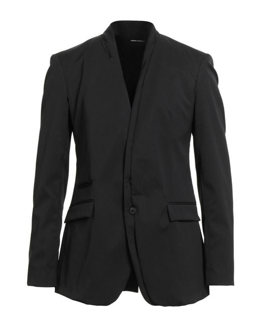 Isabel Benenato Black Blazer Polyester, Virgin Wool, Elastane for men