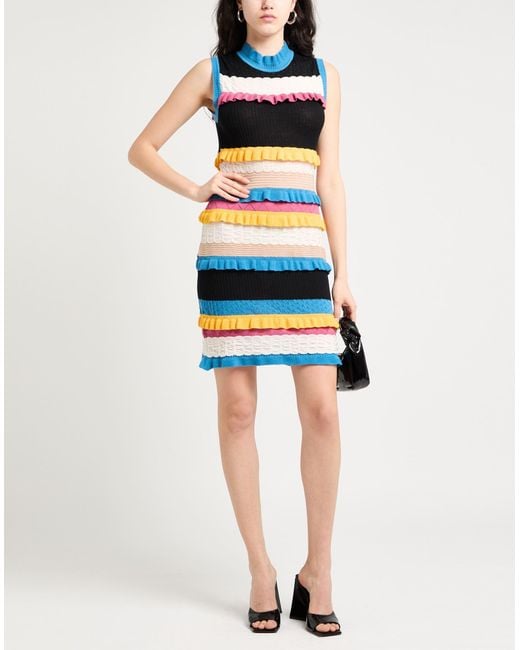 Boutique Moschino Blue Slate Mini Dress Virgin Wool, Polyamide, Elastane