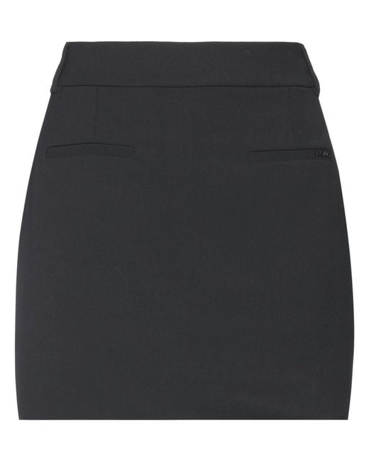 SEVENTY VENEZIA Black Mini Skirt Polyester, Virgin Wool, Elastane