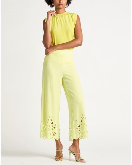 Camilla Yellow Pants Polyester, Elastane