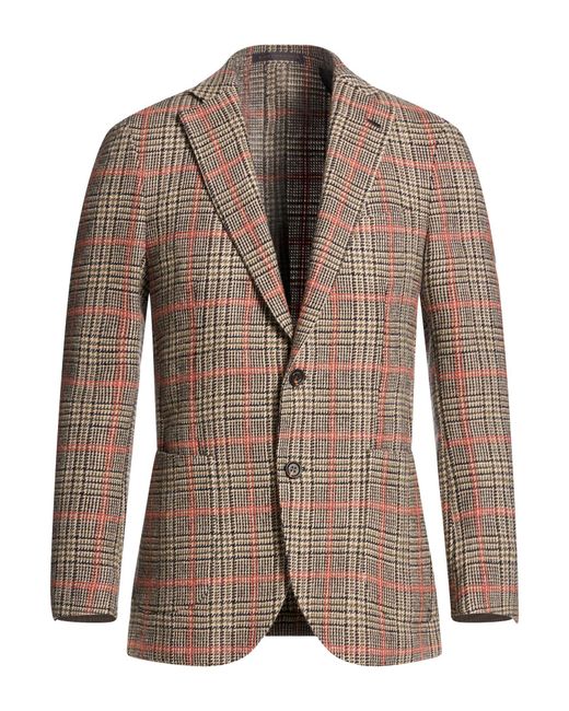 Bagnoli Sartoria Napoli Brown Blazer Virgin Wool for men