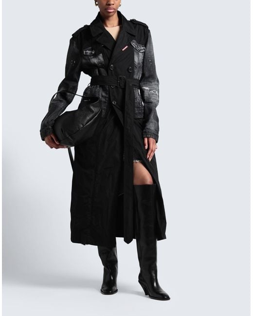 DSquared² Black Overcoat & Trench Coat