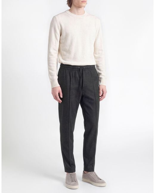 Isaia Blue Charcoal Pants Virgin Wool for men