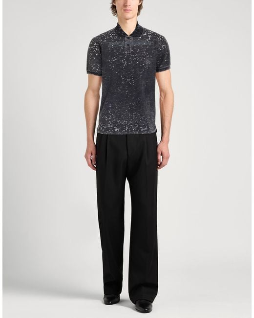 DIESEL Black Polo Shirt Cotton, Polyester for men