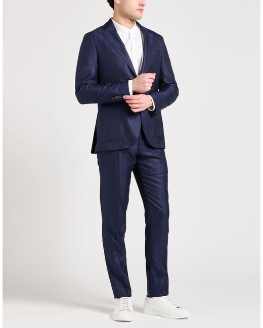 Lardini Blue Suit Wool, Silk, Linen for men