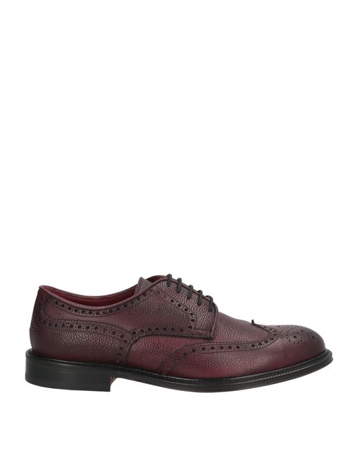 Migliore Brown Burgundy Lace-Up Shoes Leather for men