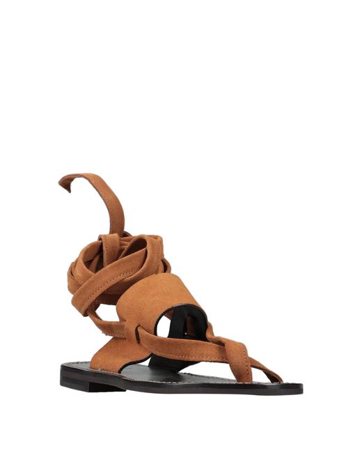 Twin Set Brown Thong Sandal Soft Leather