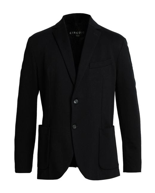Circolo 1901 Black Blazer Cotton, Elastane for men