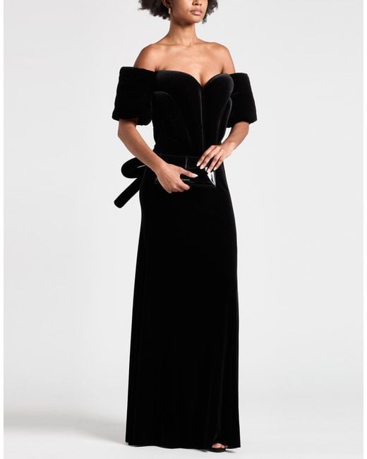 Burberry Black Maxi Dress Polyester, Elastane