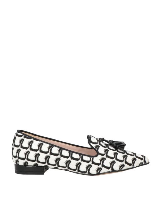 Divine Follie White Ivory Loafers Textile Fibers