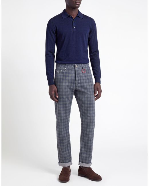 Tramarossa Blue Pants Cotton, Polyester, Elastane for men