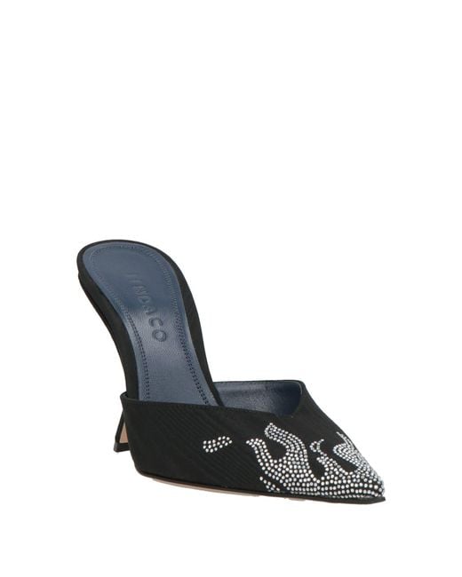 IINDACO Black Mules & Clogs Textile Fibers