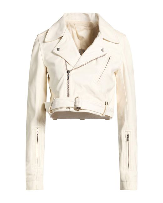 Rick Owens White Ivory Jacket Lambskin