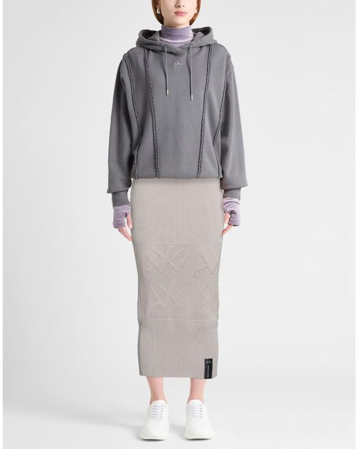 ARMANI EXCHANGE Gray Midi Skirt Cotton