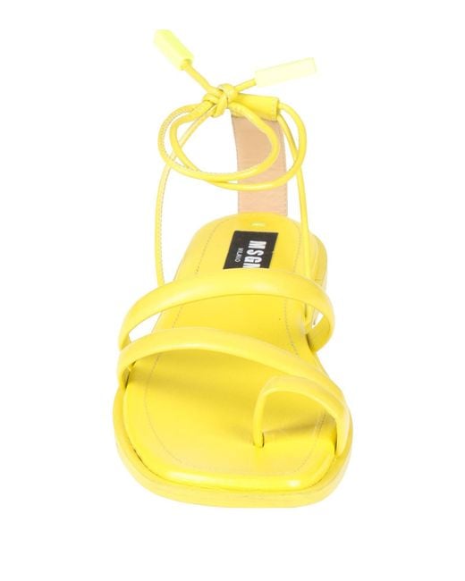 MSGM Yellow Thong Sandal Leather