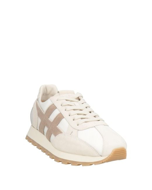 Hogan White Sneakers Textile Fibers, Leather for men