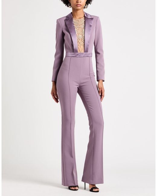 Elisabetta Franchi Purple Jumpsuit Polyester, Elastane