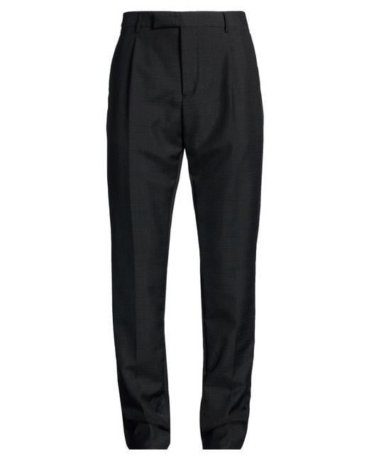 Lardini Black Pants Wool, Mohair Wool for men