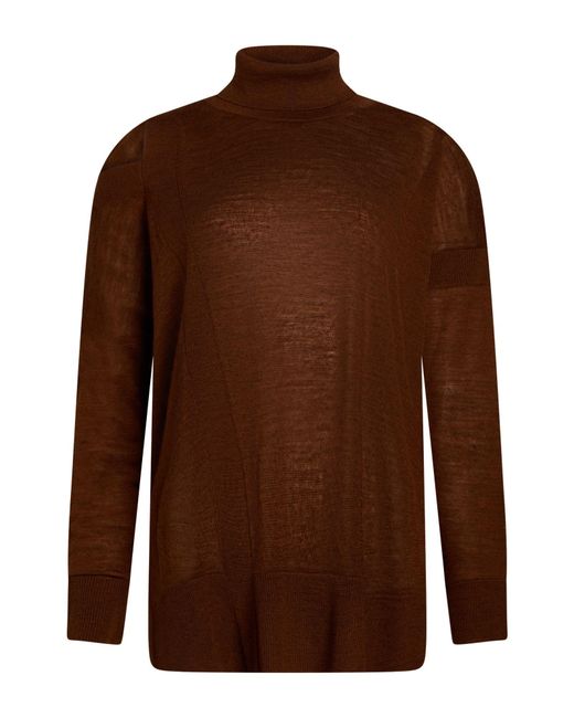 Manila Grace Brown Turtleneck Acrylic, Wool, Viscose