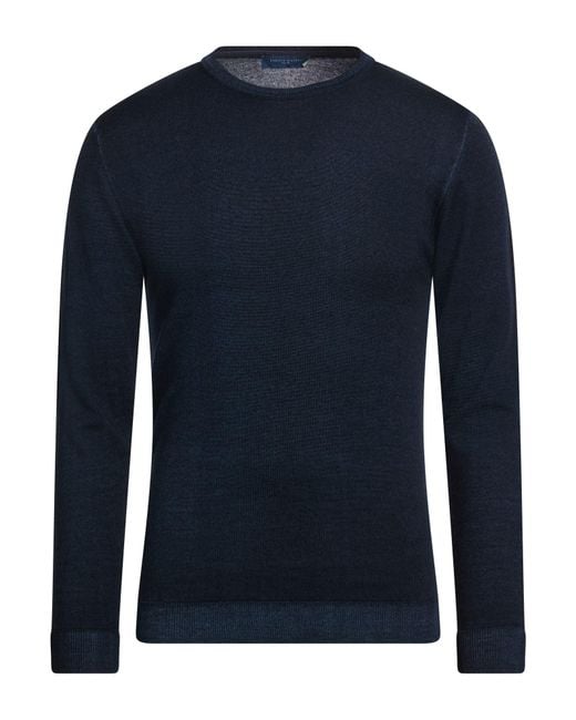 Daniele Fiesoli Blue Midnight Sweater Merino Wool for men