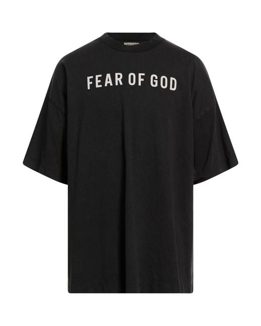 Fear Of God Black T-Shirt Cotton for men