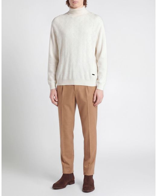 Emanuel Ungaro White Cream Turtleneck Merino Wool, Nylon, Viscose, Cashmere for men
