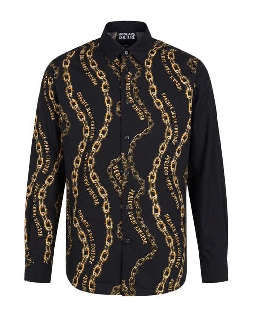 Versace Jeans Couture Black Shirt Cotton for men