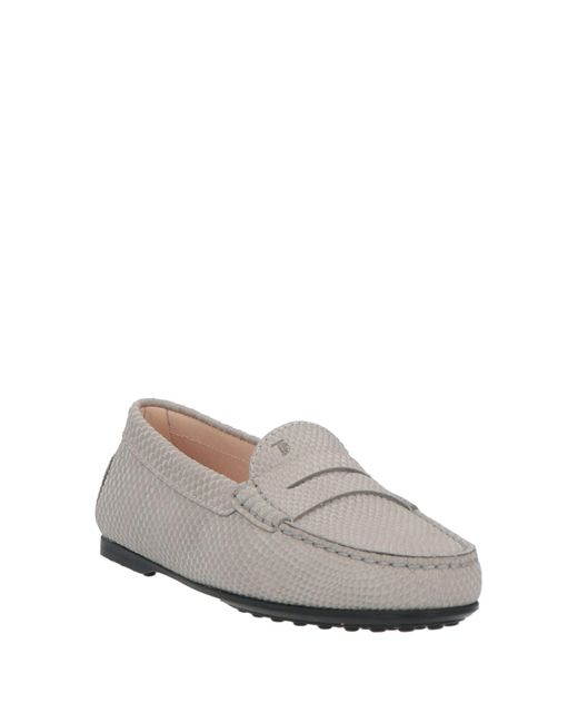 Tod's Gray Light Loafers Leather