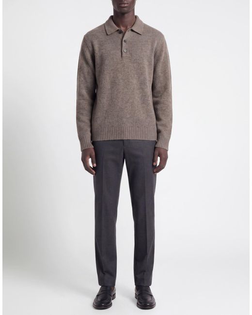 Theory Gray Khaki Sweater Merino Wool, Polyamide, Cashmere, Elastane for men