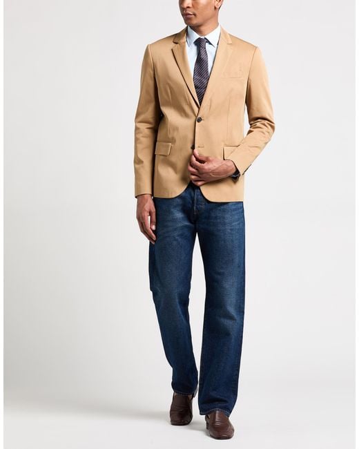 Dondup Natural Camel Blazer Cotton, Silk, Elastane for men