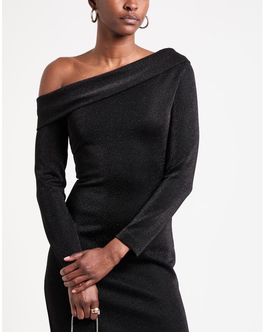 SEVENTY VENEZIA Black Midi-Kleid