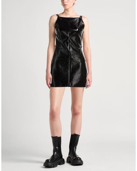 Courreges Black Mini Dress Cotton, Polyurethane, Elastane