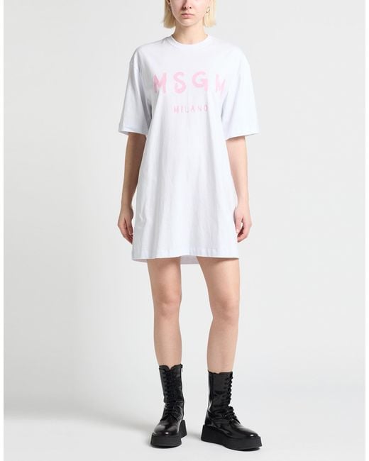 MSGM White Mini Dress Cotton