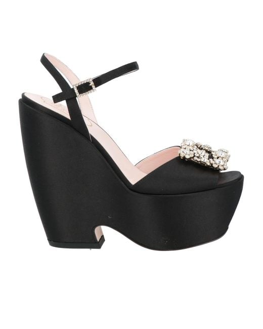 Roger Vivier Black Sandals Textile Fibers