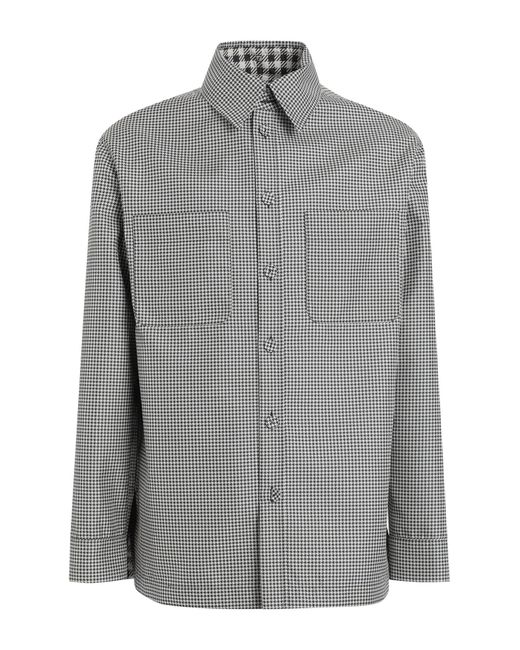 Fendi Gray Reversible Check Overshirt for men