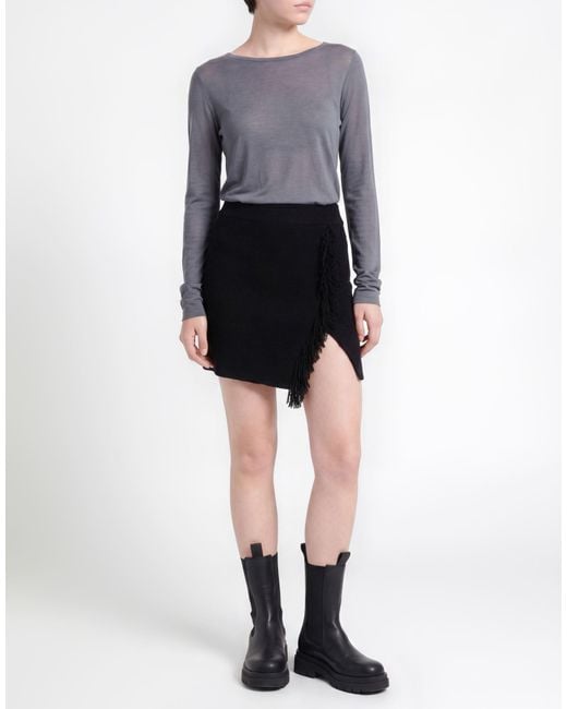 A PAPER KID Black Mini Skirt Merino Wool, Cashmere