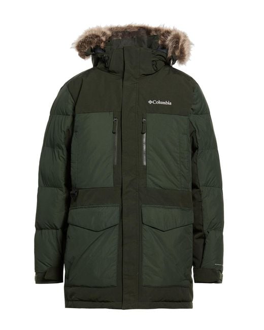 Columbia Green Puffer Polyester, Cotton for men
