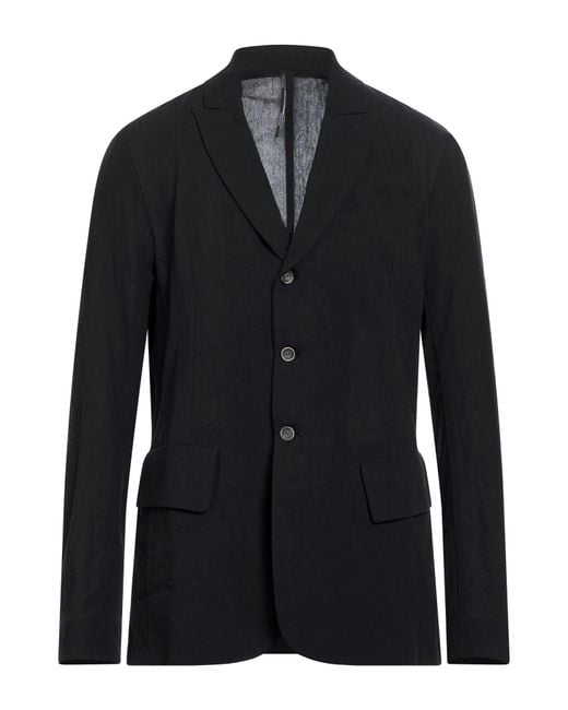 Masnada Black Blazer Cotton, Linen, Wool for men